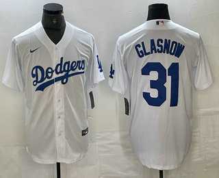 Men's Los Angeles Dodgers #31 Tyler Glasnow White Stitched Cool Base Nike Jerseys,We sell and wholesale Men's Los Angeles Dodgers #31 Tyler Glasnow White Stitched Cool Base Nike Jerseys on line form chian!
